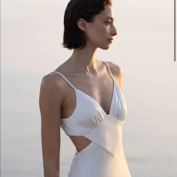 Shona Joy LA LUNE BACKLESS MIDI DRESS - CREAM SIZE US 8 - Picture 2 of 4